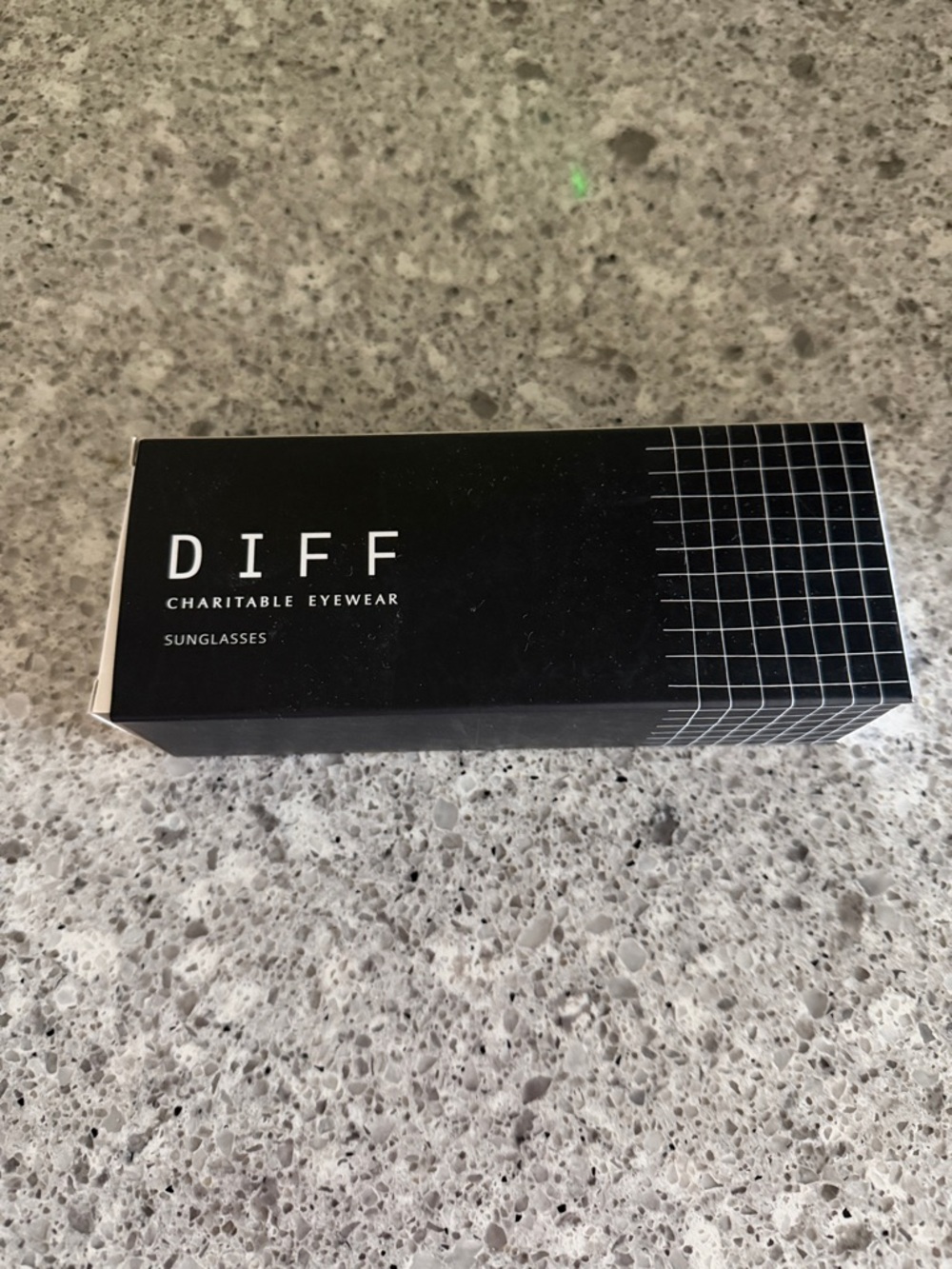 Diff HAILEY Eyewear Black Sunglasses Case with White Grid